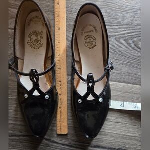 Black Patent Girl's Shoes Size 3 60s VTG